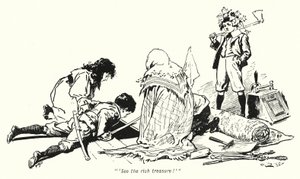 E・ネスビット著「The Story of the Treasure Seekers」のイラスト（リトグラフ）。 作： Gordon Frederick Browne