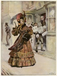 ベリンダ夫人は買い物に行き、ユルタイドのプレゼントを買う 作： Gordon Frederick Browne
