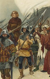 ウィリアムウォレスがウェストミンスターホールに連れて行かれる 作： Gordon Frederick Browne