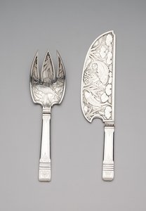 魚の切り身とフォーク、1870-80年頃（銀） 作： Gorham Manufacturing Company