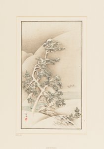 木版画-雪の木々 作： Goshua