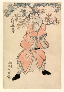 役者・三代目坂東三津五郎（床次郎役か、あるいは童子四郎役か）1808-25年頃（カラー木版画 作： Gototei Kunisada