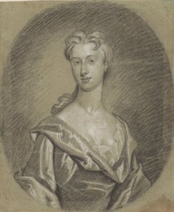 女性のポートレート、バスト、楕円形 作： Gottfried Kneller