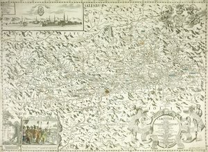 オーストリアとチェコスロバキアの地図、1718年 作： Gottfried Pfantz
