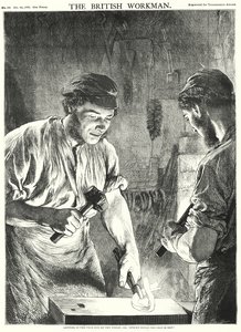 Getting in the Thin End of the Wedge, or "Strike while the iron is hot" (Engraving) 作： Gourlay Steel