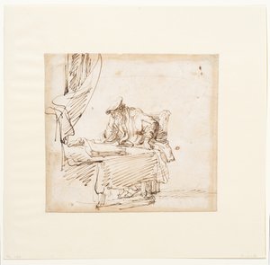 大きな本が置かれたテーブルに座る学者 作： Govaert (attr. to) Flinck