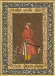 ラップ・シンの肖像、シャー・ジャハーン・アルバムのフォリオ、裏面: 約 1615-20、直筆：約。 1500