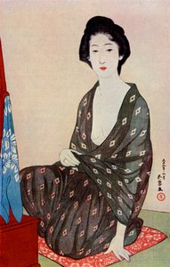 1920年、1930年に夏服を着た日本人女性。 作： Goyo Hashiguchi
