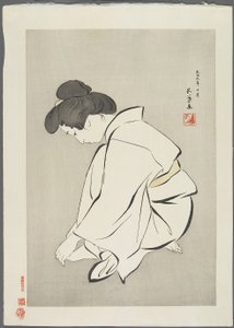 爪を切る女性、1929年以降 作： Goyo Hashiguchi