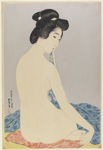 1920年7月の入浴後の女性 作： Goyo Hashiguchi
