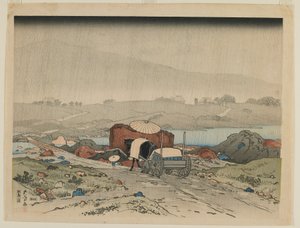 Yabakei, Taisho era, 1918 (colour woodblock print) 作： Goyo Hashiguchi