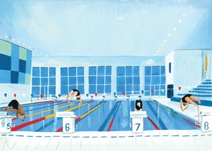 ルイシャムプール、2015（紙に油彩）