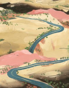道路、2013（紙に油彩） 作： Grace Helmer