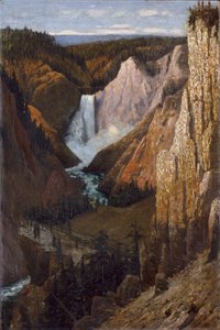 ローワー フォールズの眺め、イエローストーンのグランド キャニオン、1890 年。 作： Grafton Tyler Brown