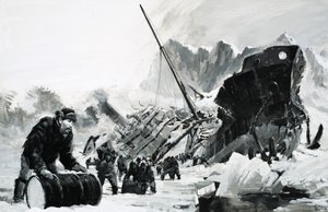 氷河に沈んだ難破船。 作： グラハム・コトン