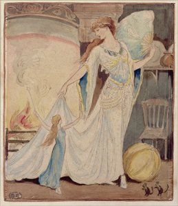 「シンデレラのスリッパ」のイラスト、1919年頃（紙に水彩、鉛筆、インク） 作： Graham Robertson