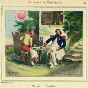 レストラン経営者の生活地図「ガチョウとウサギ」（リトグラフ 作： Grandville