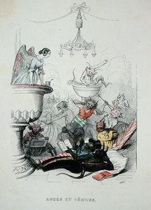 天使と悪魔、「もうひとつの世界」のイラスト 作： Grandville