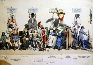フランスの社会、1830-40年頃（カラーリトグラフ） 作： Grandville