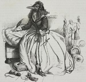 文学者（Jean-Jacques Grandville (1803-1847)による風刺画）、Giovanni Marianiによるリトグラフ（『Piorama Pittoresco』n 18, 12月11日より