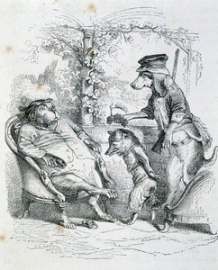二匹の犬とリフレ派のキツネ - by Grandville
