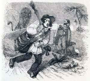 獅子と狩人 - ラ・フォンテーヌの寓話 作： Grandville