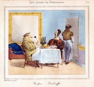 レストラン経営者のリビングカード。フレッシュポーク＆ターキーのトリュフ。1831-32年（リトグラフ