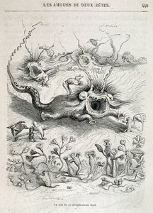Les amours de deux beêtes（怪物たちの急な追跡） - グランヴィル著「自ら描いた動物たち：動物の私的・公的生活」の中の、オノレ・ド・バルザックの章、ヘッツェル編。