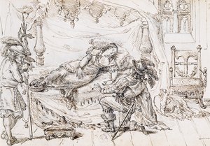 シャルル・ペロー（1628-1703）の童話「眠れる森の美女」の挿絵、グランビル（1803-1847）の版画 作： Grandville