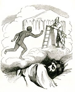 ダニエル・デ・フォーの「ロビンソン・クルーソーの冒険」、19世紀後半（エングレーヴィング） 作： Grandville (1803 47)