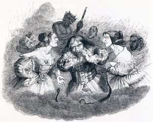 悪い結婚（Le mal marie） - La Fontaineの寓話 作： Grandville