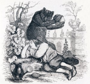 熊と庭の恋人 - La Fontaineの寓話 作： Grandville