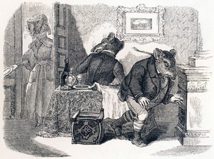 都会のネズミと野原のネズミ（Le rat de ville et le rat des champs） - La Fontaineの寓話 作： Grandville