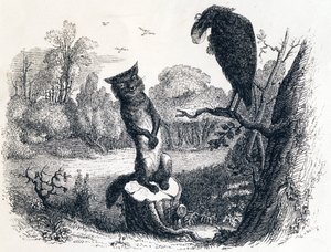 カラスとキツネ - ラ・フォンテーヌの寓話 作： Grandville