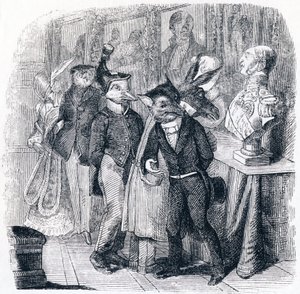 キツネと胸像（Le renard et le buste） - La Fontaineの寓話 作： Grandville