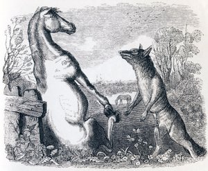 馬とオオカミ（Le cheval et le loup） - La Fontaineの寓話 作： Grandville