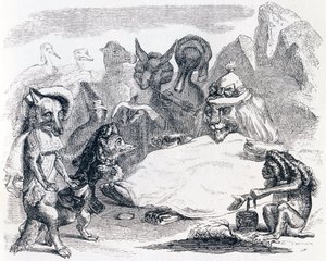 獅子と狼と狐（le lion, le loup et le renard） - La Fontaineの寓話 作： Grandville