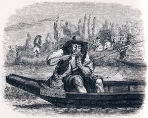 小さな魚と漁師（Le petit poisson et le pecheur） - La Fontaineの寓話 作： Grandville