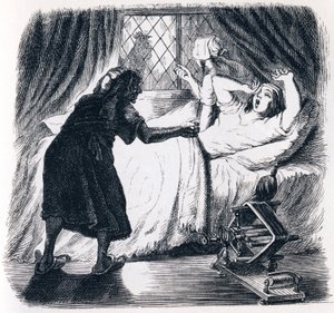 老婦人と二人の召使 - ラ・フォンテーヌの寓話 作： Grandville