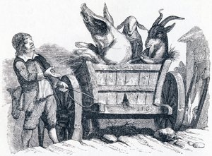 ブタ、ヤギ、ヒツジ（le cochon, la chèvre et le mouton） - La Fontaineの寓話 作： Grandville