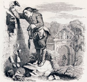 宝物と二人の男（Le tresor et les deux hommes） - La Fontaineの寓話 作： Grandville