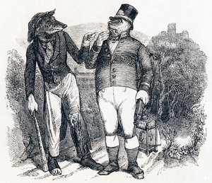 狼と犬（Le loup et le chien） - La Fontaineの寓話 作： Grandville
