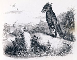 狼と子羊 - ラ・フォンテーヌの寓話 作： Grandville