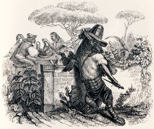 狼と羊飼い（Le loup et les bergers） - La Fontaineの寓話 作： Grandville