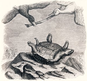 亀と二羽のアヒル（La tortue et les deux canards） - La Fontaineの寓話