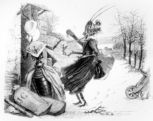 蝉と蟻、ラフォンテーヌ（1621-95）の「寓話」のイラスト、H。フルニエアイネ、1838年発行