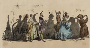 似顔絵。 Les Ombres Portees、No。5（手塗りのlitho） 作： Grandville 1803 47 Grandville 1803 47