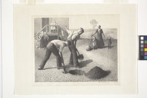 植樹会（リトグラフ） 作： Grant Wood