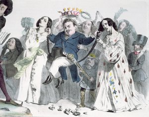オノレ・ド・バルザックの似顔絵（1799-1850） 作： Granville
