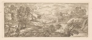 2 つの歩く人影のある川の風景 川の風景（連載タイトル） 作： Gérard Audran